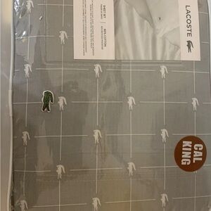 Lacoste Cal King Gray Sheet‎ Set